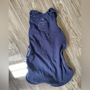 Nested Bean Navy Baby Sleep Sack with Embroidered Chick Face